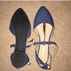 💙 💛 EPICSTEP GOLD/DENIM FLATS💛💙